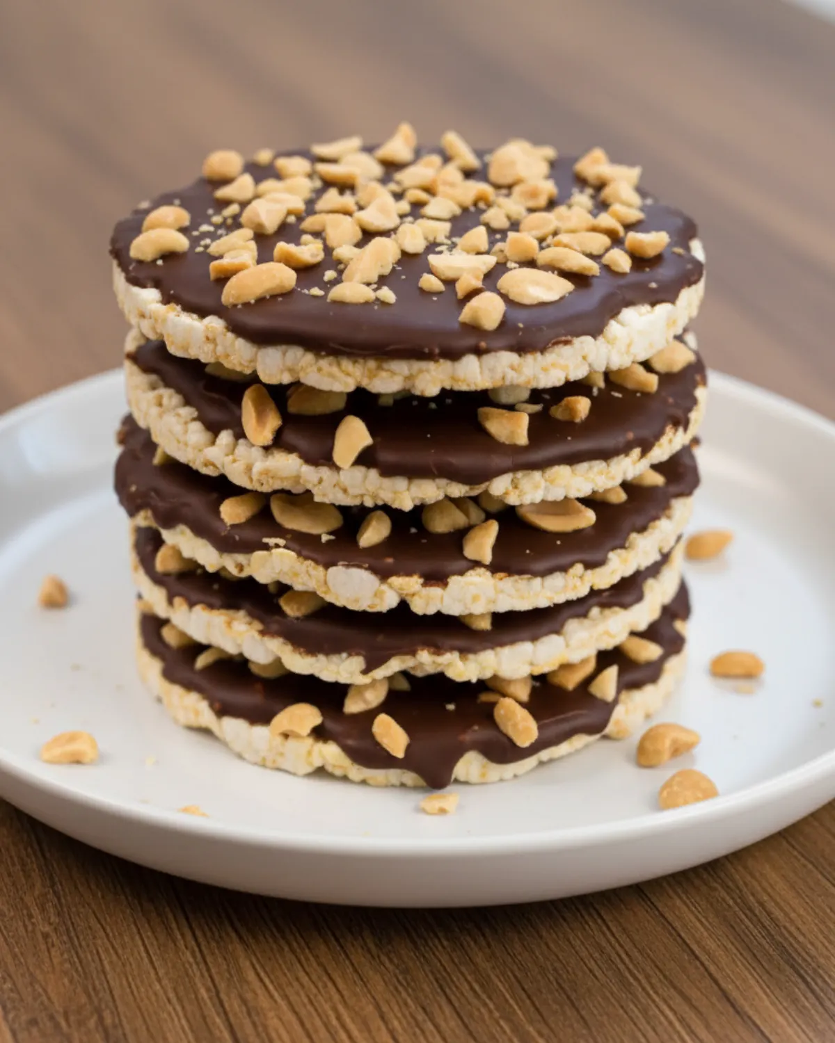 mini chocolate rice cakes with nut butter and dark chocolate (no-bake, 10 minutes)