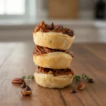ocolate pecan tartlets on serving plate