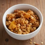Spoonful of apple crisp skillet dessert