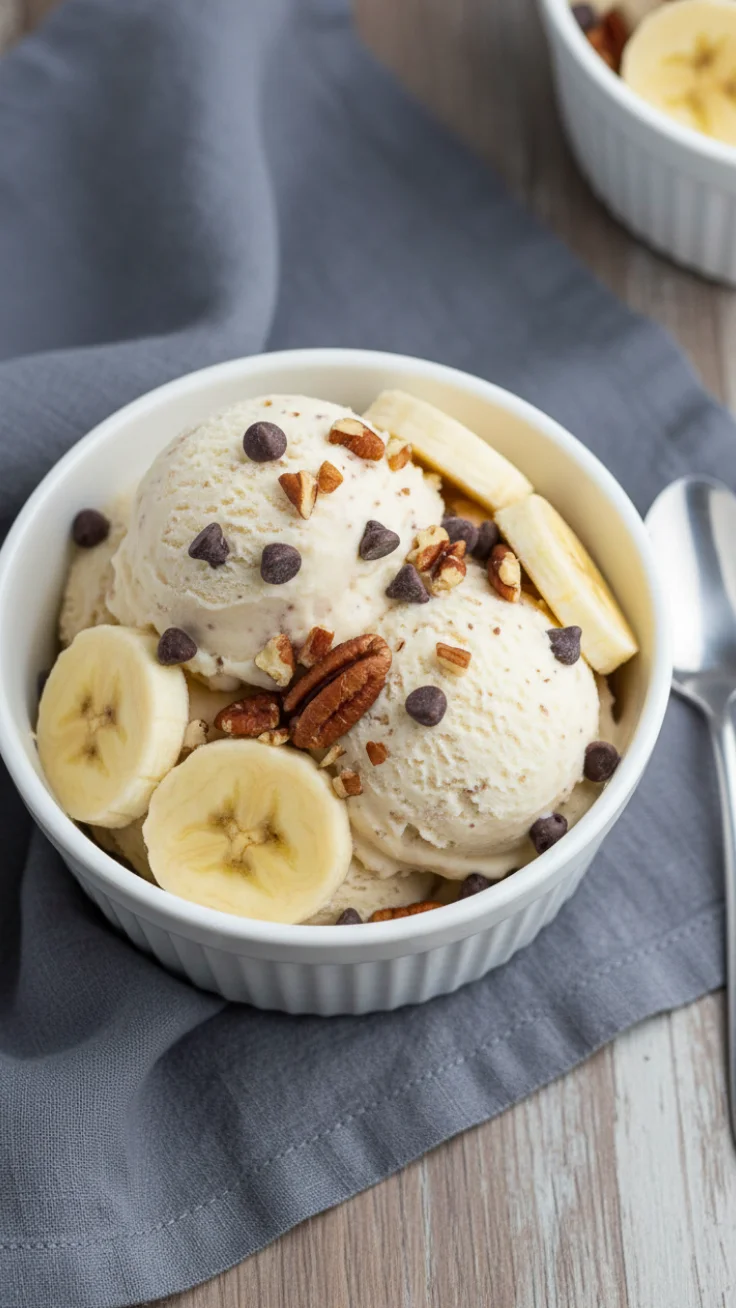 banana nice cream served with berries