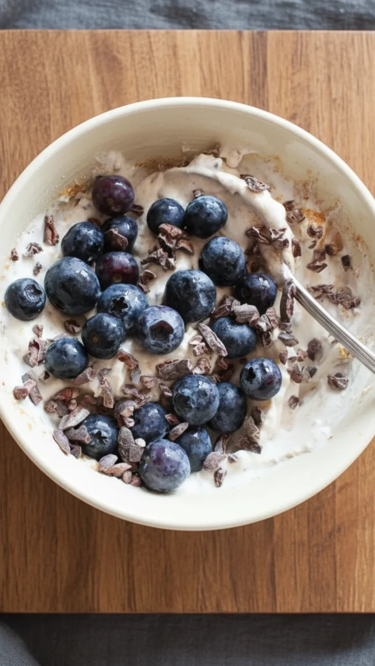 Blueberry Yogurt Bowl Hero Blueberry yogurt bowl with Greek yogurt and fresh blueberries