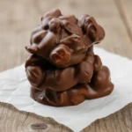 No-Bake Chocolate Peanut Butter Clusters (Healthy & Fast) 2 Stack of chocolate peanut butter clusters