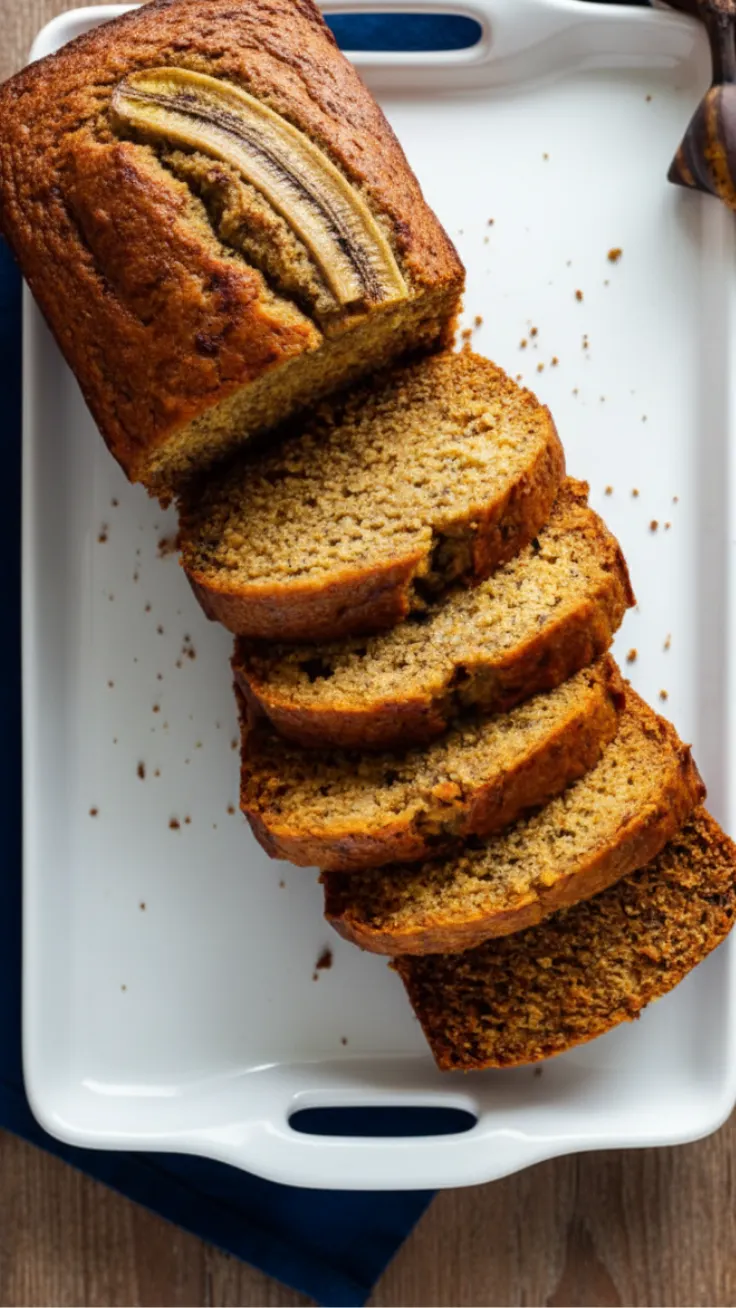 moist healthy banana bread loaf