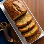 close up of healthy banana bread slice