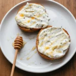 Healthy Honey Ricotta Breakfast Toast 2 Honey drizzled over ricotta toast
