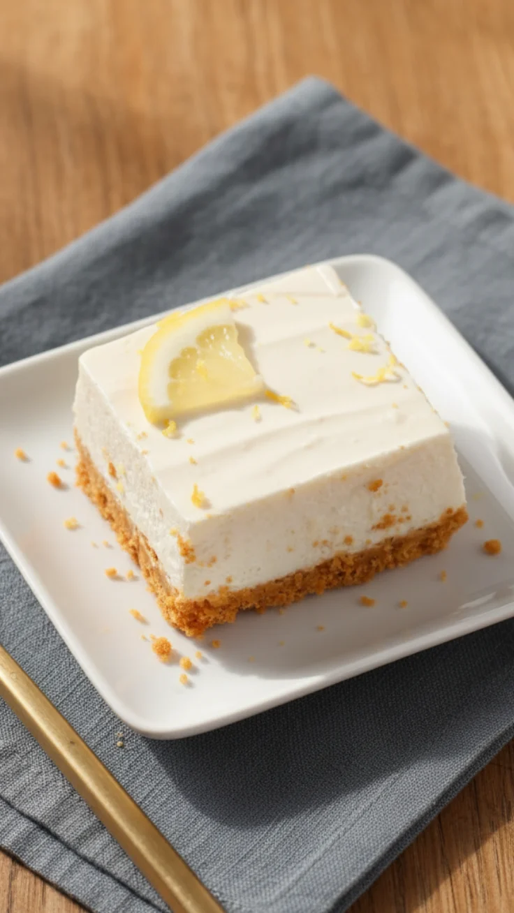 sliced no-bake lemon cheesecake bars