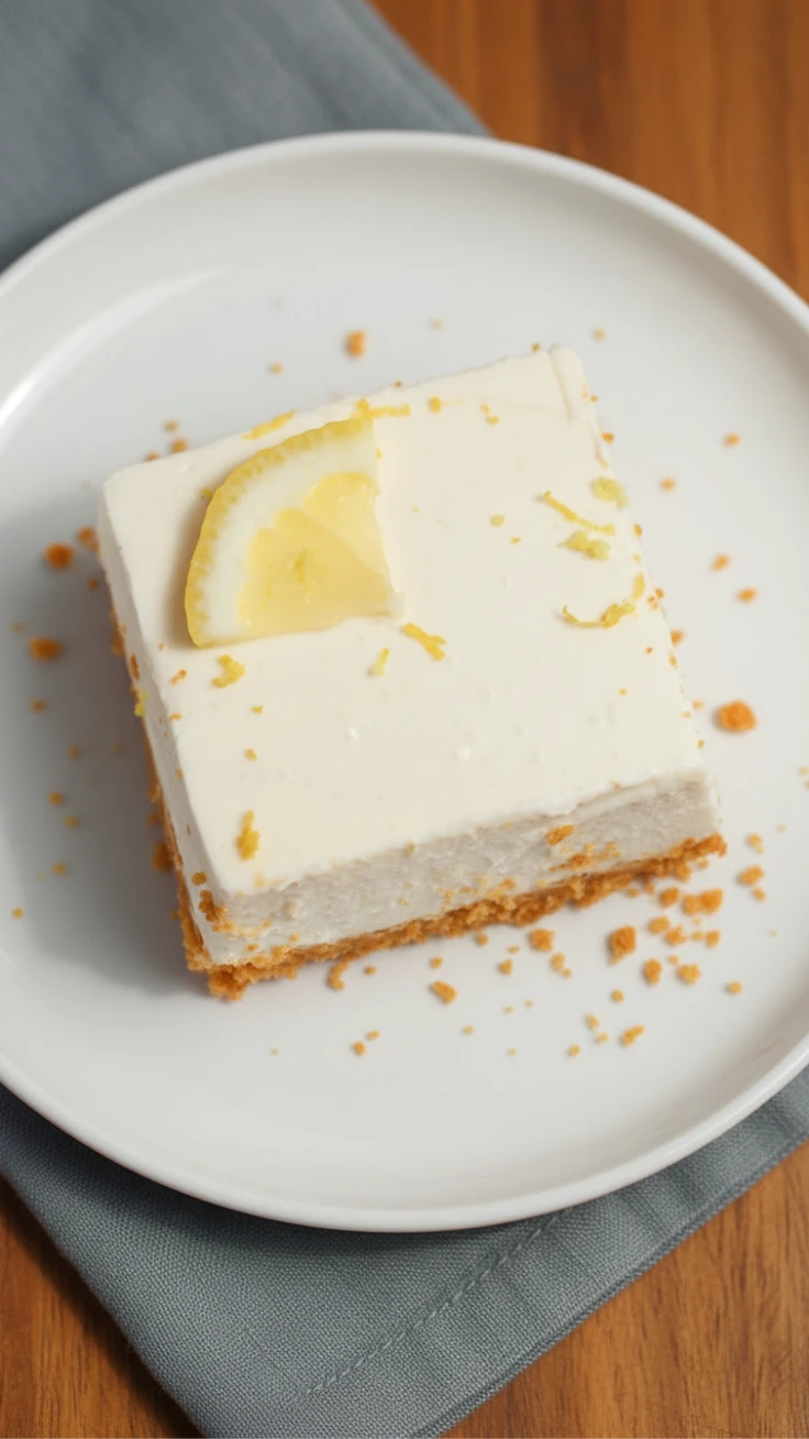 lemon cheesecake bar served chilled