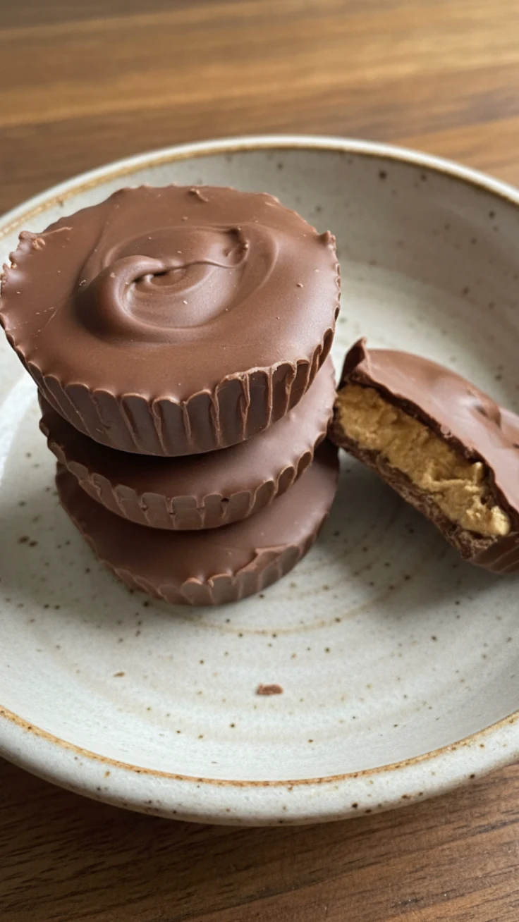 Peanut butter cups on a plate ready to serve