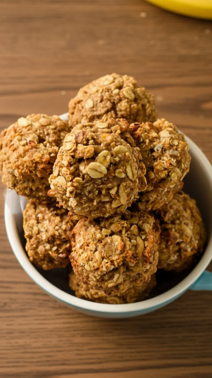 banana oat cookies served with fresh fruit and yogurt