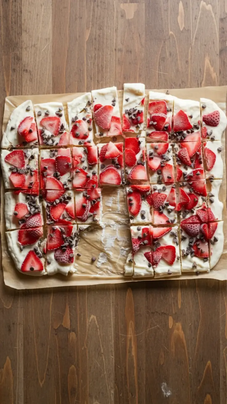 Strawberry protein yogurt bark hero shot