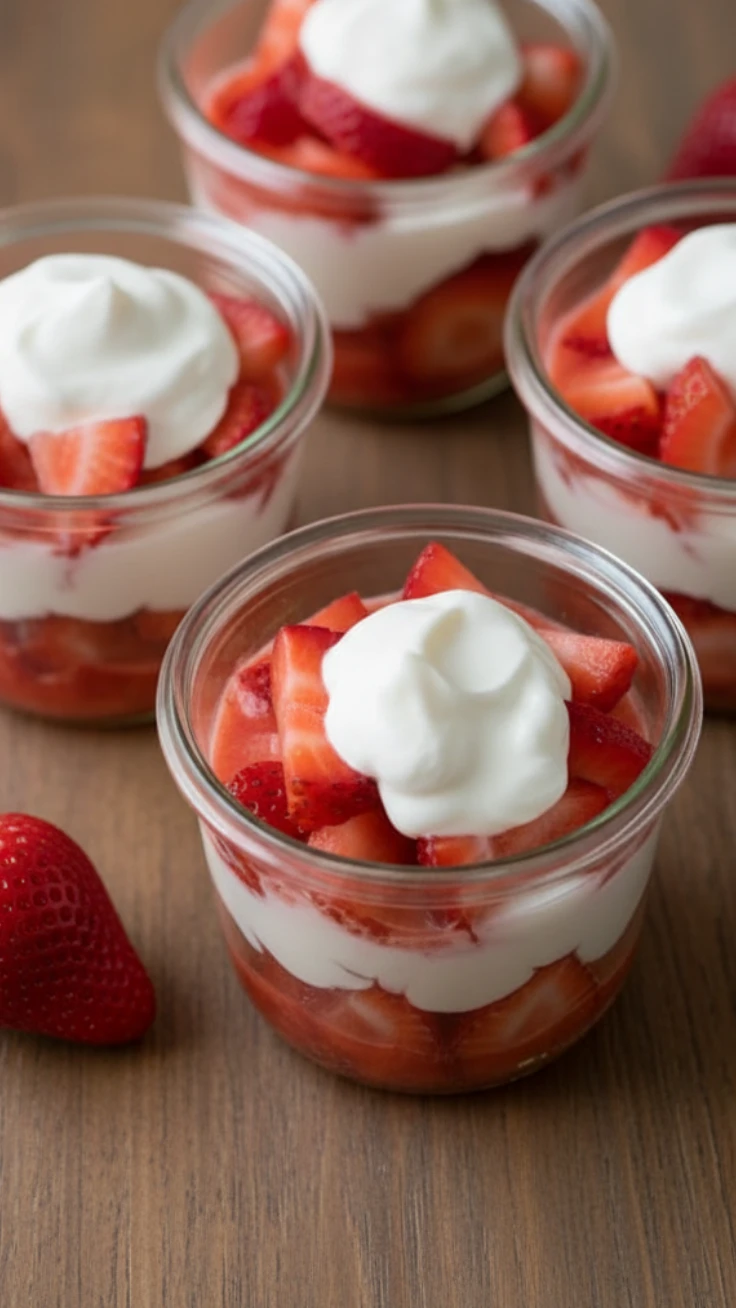 serving strawberry yogurt cups