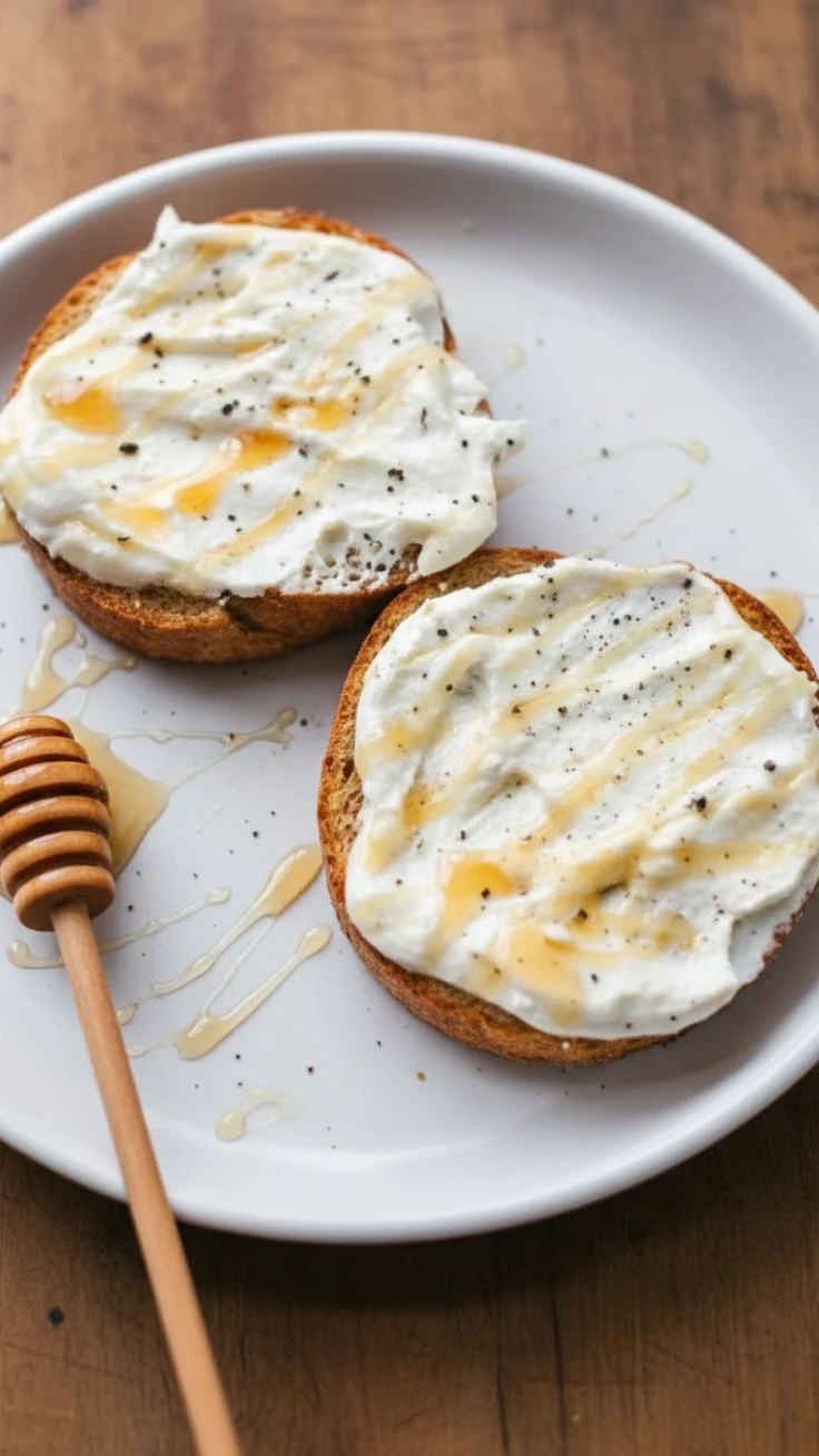 Healthy Honey Ricotta Breakfast Toast Healthy honey ricotta breakfast toast with fresh fruit