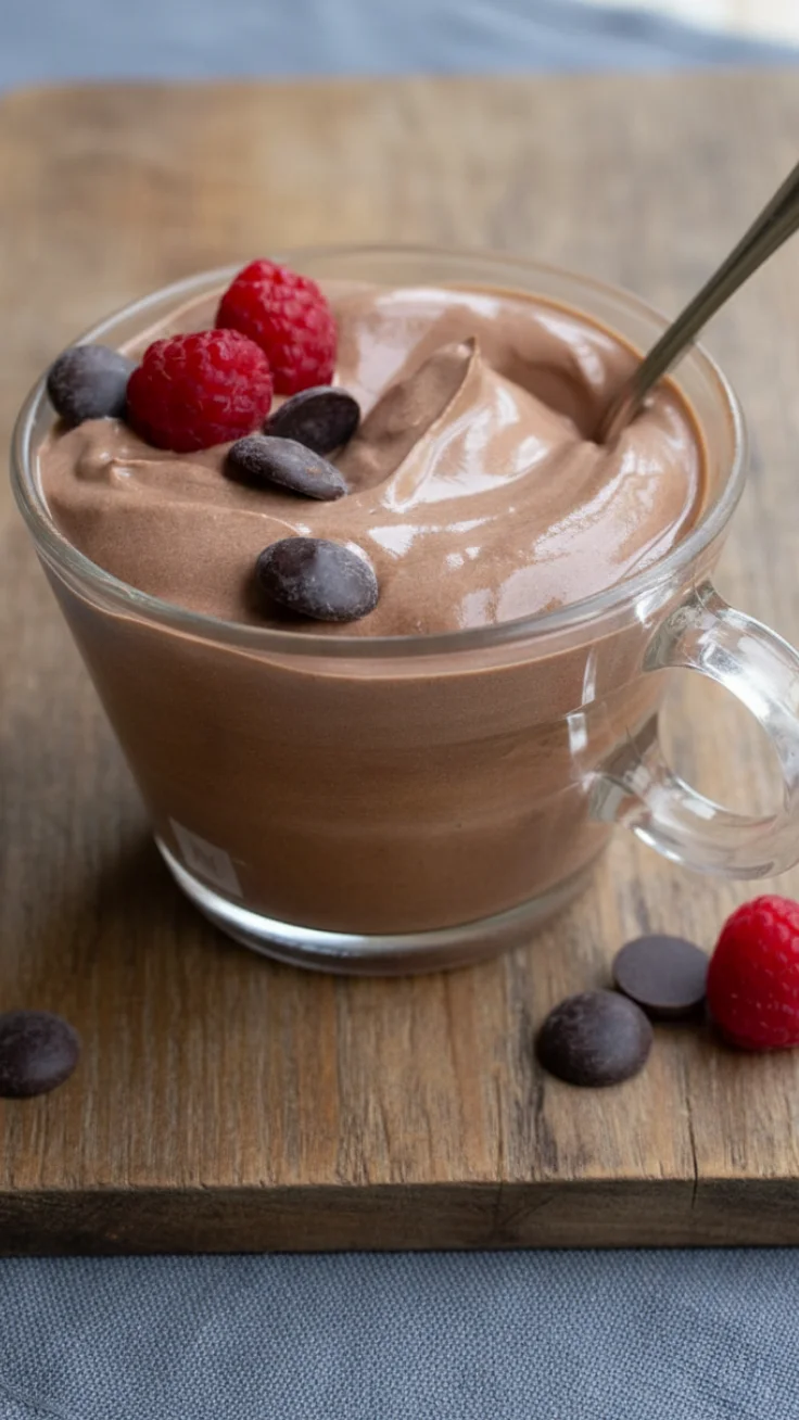 3 ingredient chocolate mousse in glass cups