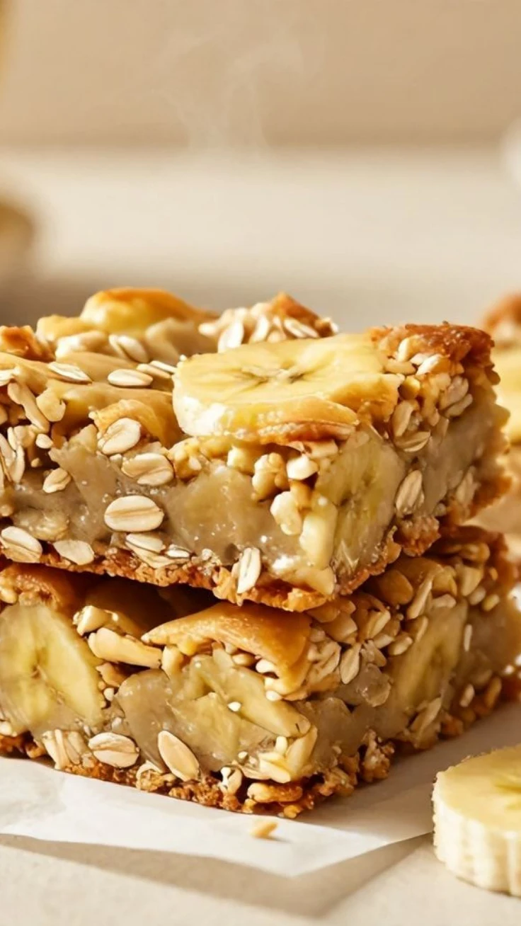 banana oat dessert bars hero