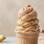 creamy banana peanut butter ice cream close up