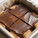Close up of chocolate biscuit cake texture