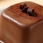 Close up of creamy chocolate tofu dessert