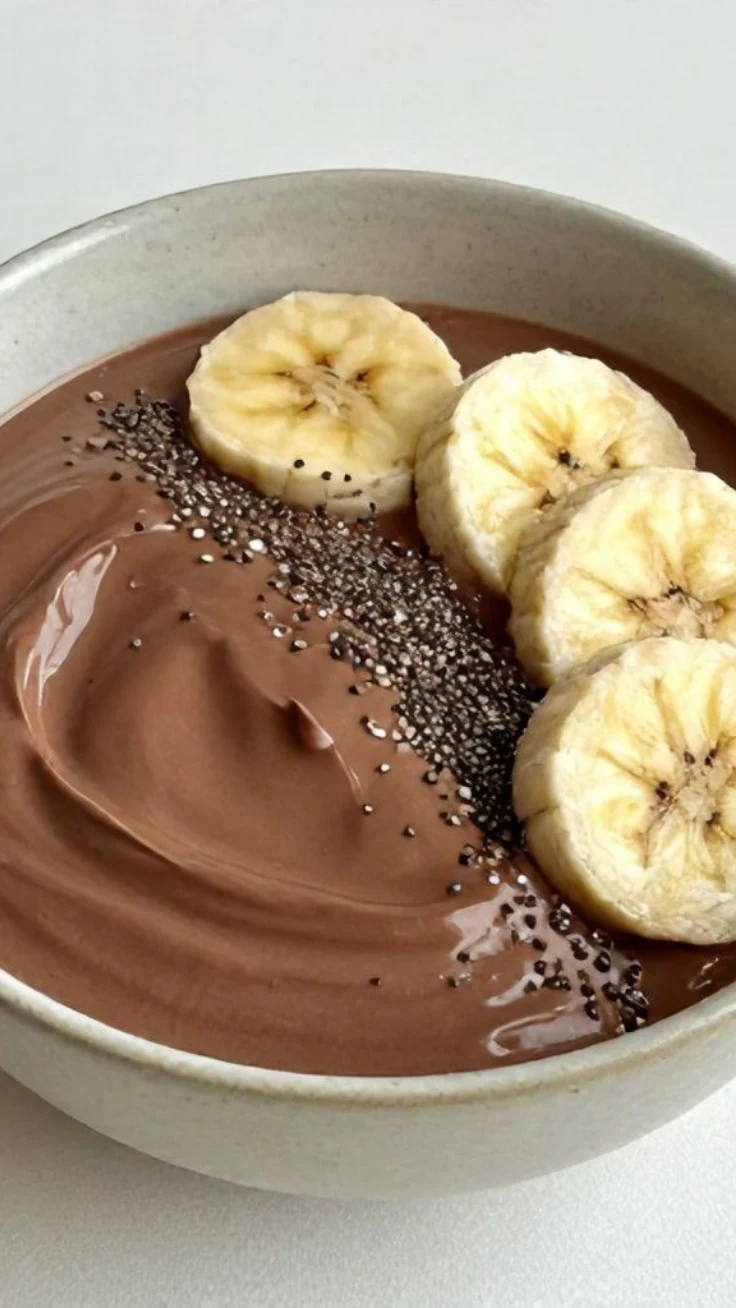 serving of cocoa yogurt breakfast bowl