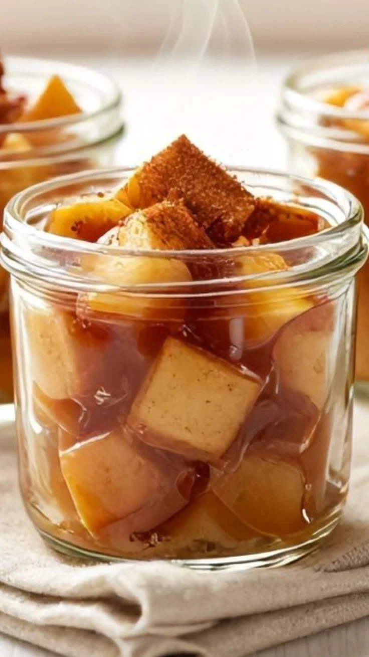 Easy cinnamon apple dessert cups in glass jars