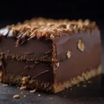 Close-up of fudgy chocolate sunflower seed bar texture