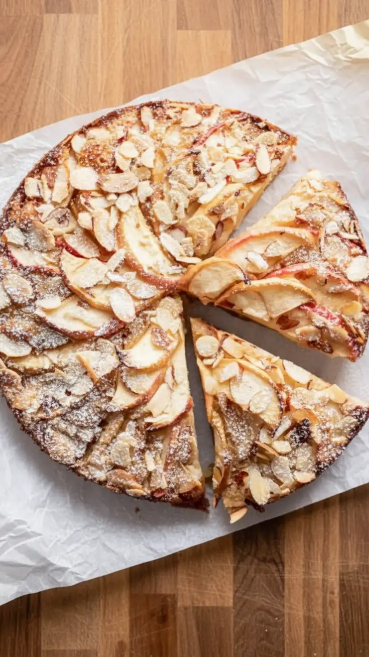 Healthy apple almond breakfast bake fresh from oven
