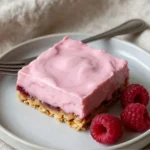Close up of raspberry yogurt bar