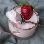 Creamy strawberry cottage cheese mousse texture