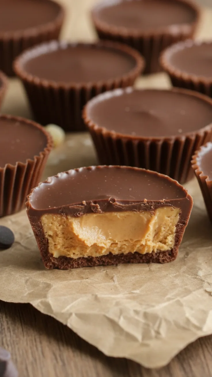 Almond butter cocoa cups served on a plate