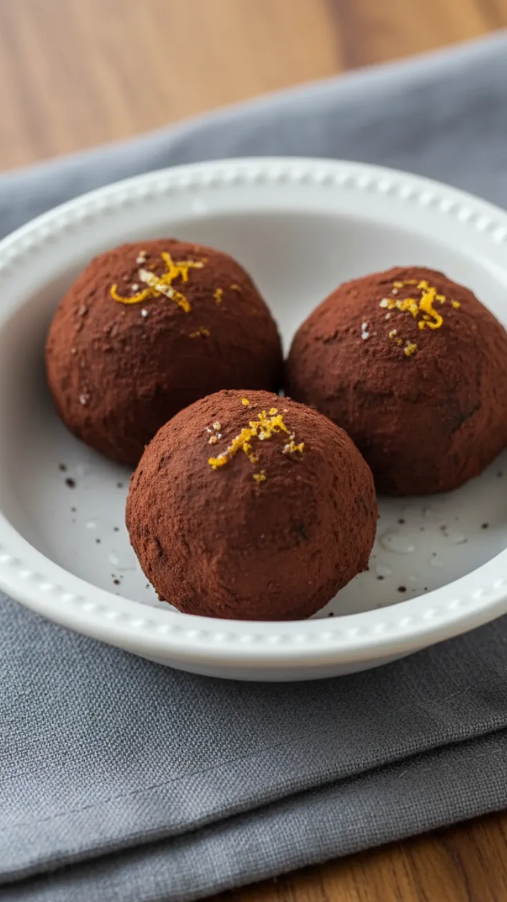 orange chocolate date truffles hero