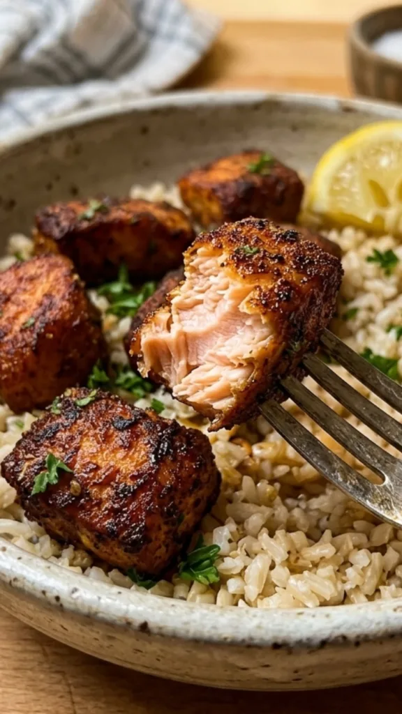 crispy air fryer salmon bites golden and juicy