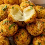 crispy mozzarella bites with cheese pull