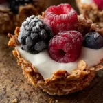 Frozen Yogurt Granola Cups with Berries 2 healthy frozen yogurt berry granola cups