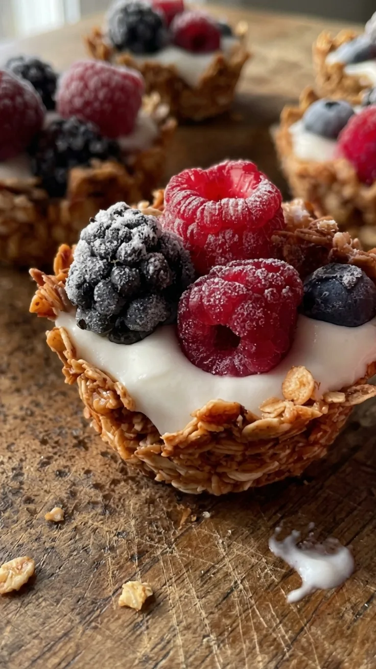 Healthy Frozen Yogurt Granola Cups healthy frozen yogurt berry granola cups
