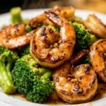 honey garlic shrimp served
