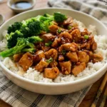 Chicken Teriyaki Rice Bowl 2 teriyaki chicken rice bowl top view